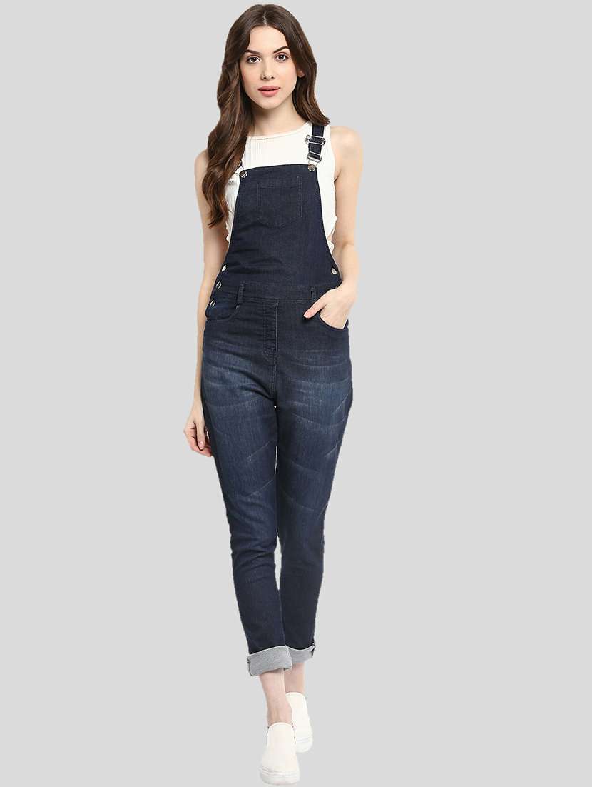 navy blue denim dungaree