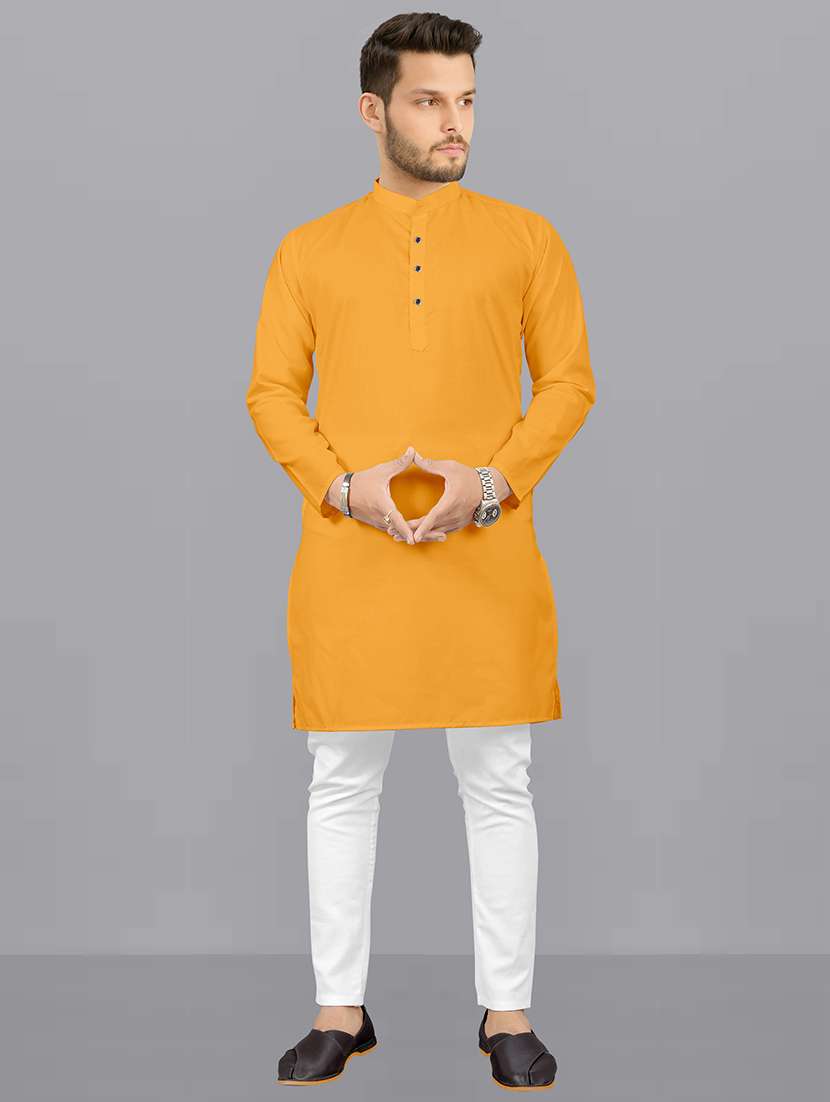 mandarin neck solid kurta pyjama set