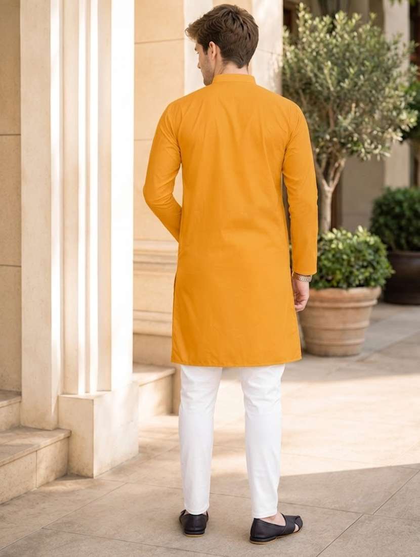 men mandarin neck solid kurta pyjama set  - 19382624 -  Standard Image - 2