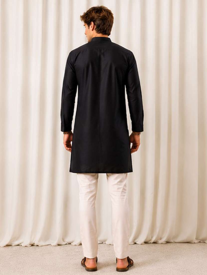 men mandarin neck solid kurta pyjama set  - 19382625 -  Standard Image - 2