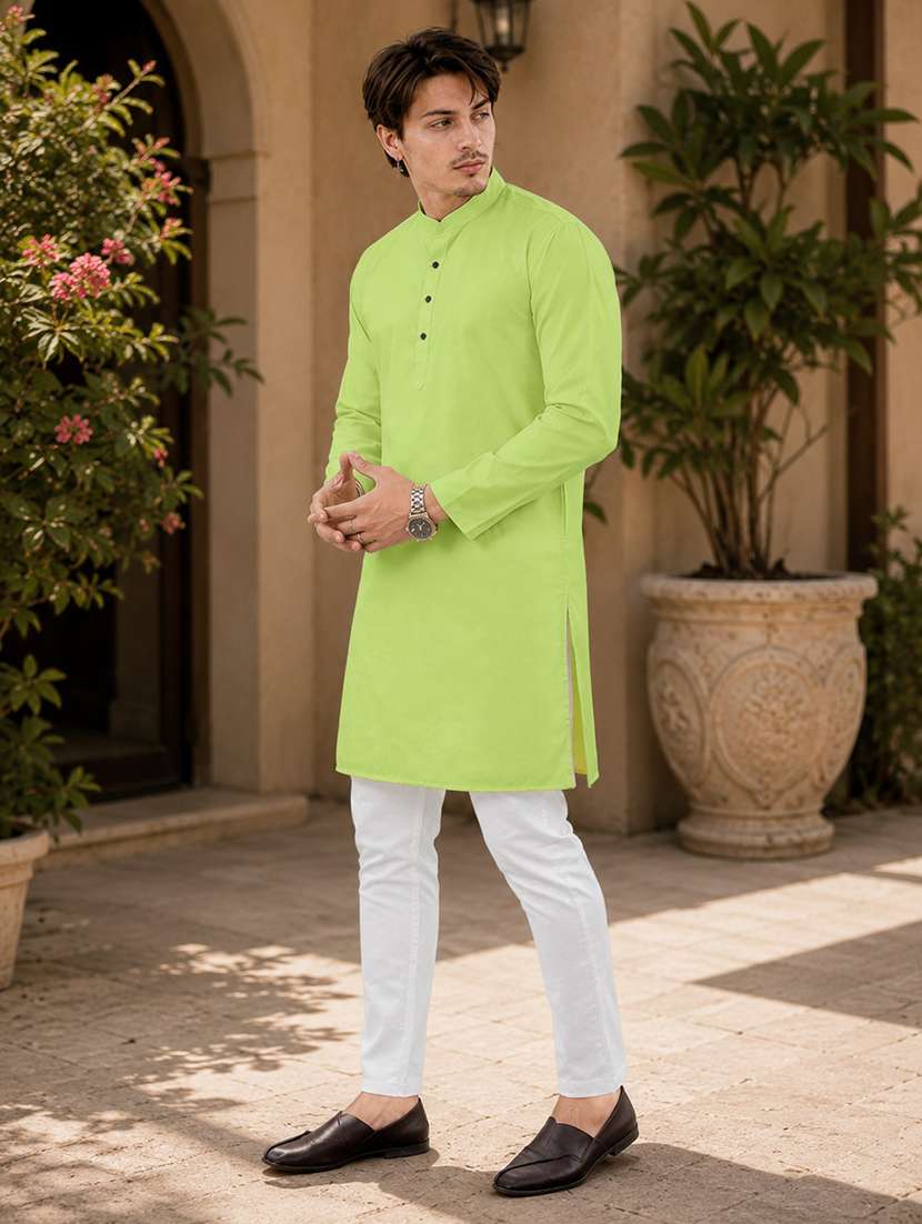 Men Mandarin Neck Solid Kurta Pyjama Set - 19382627 -  Standard Image - 2