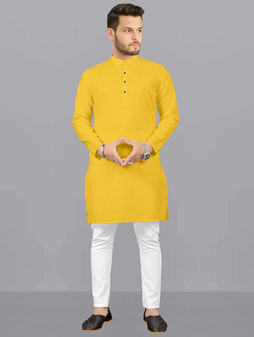 mandarin neck solid kurta pyjama set