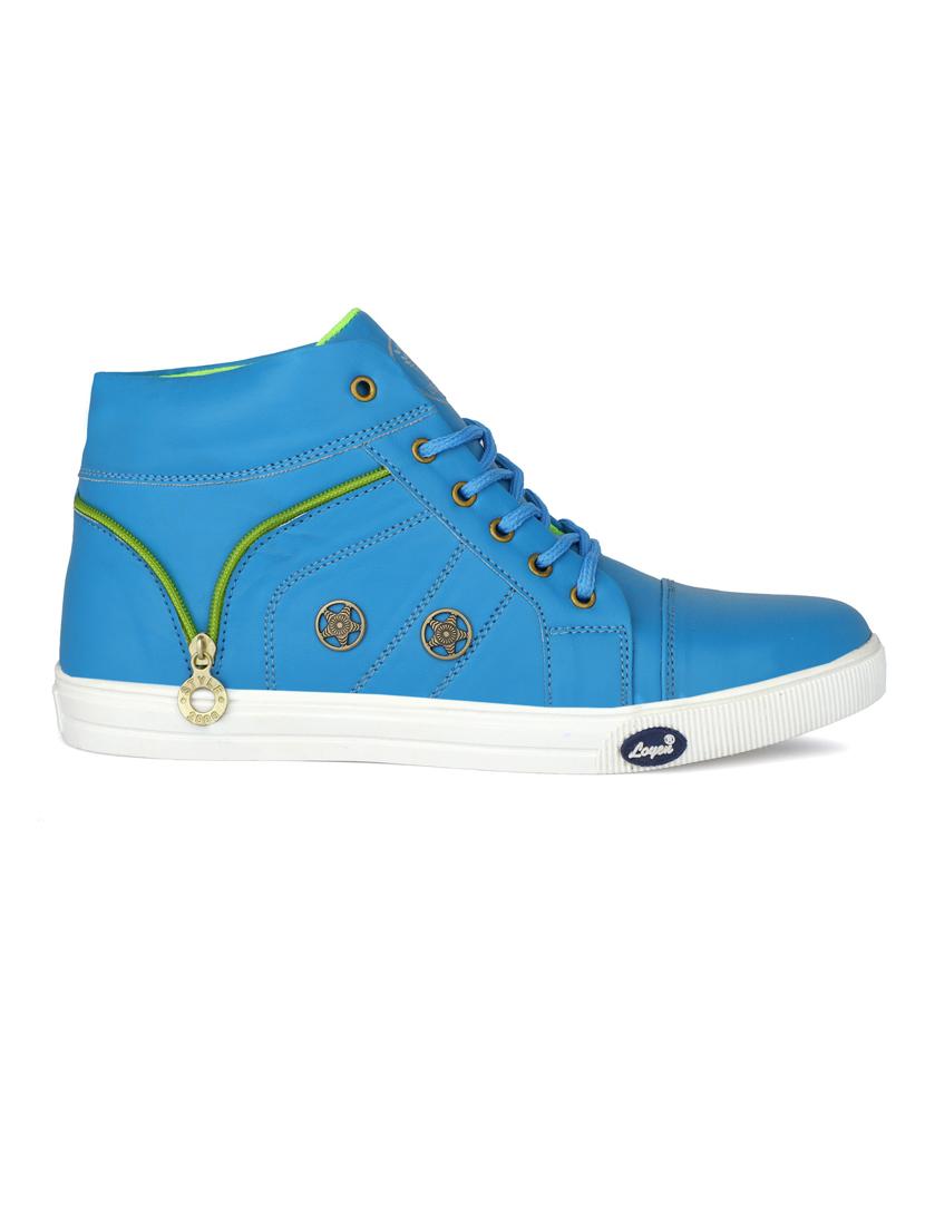 men solid high neck lace up sneakers with zipper details - 19382908 - Standard Image - 2