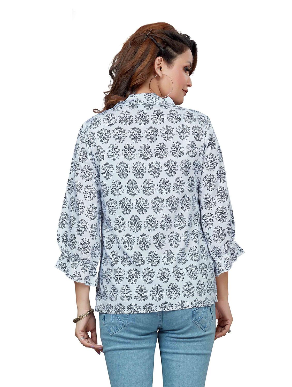 women's straight v neck top - 19383182 - Standard Image - 2