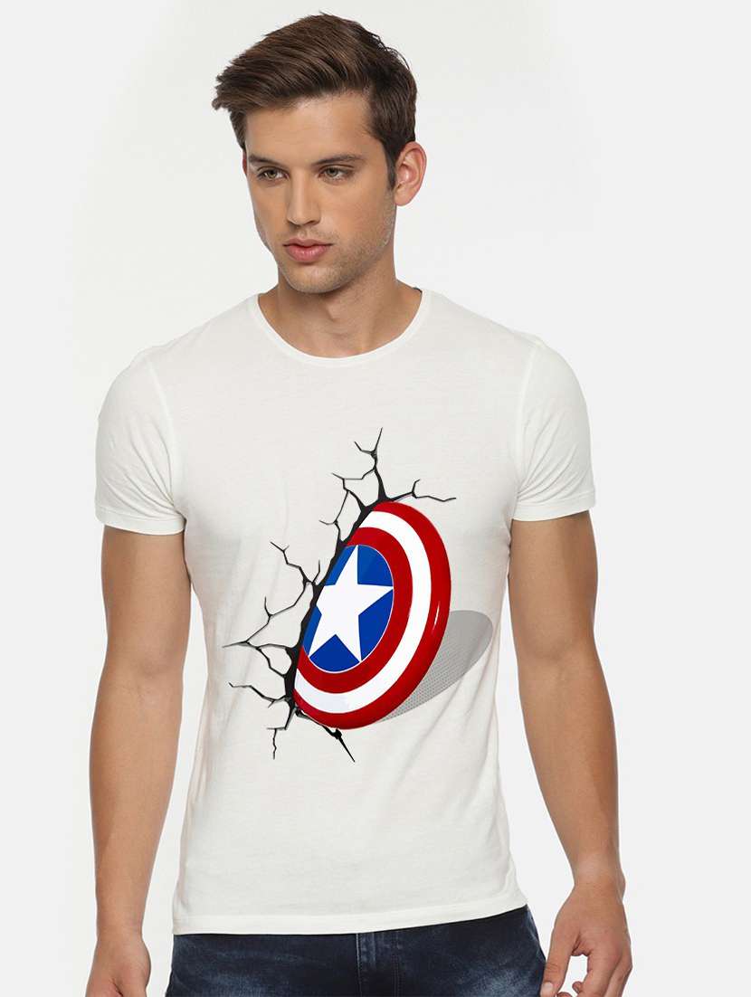 men round neck front print sweatshirt