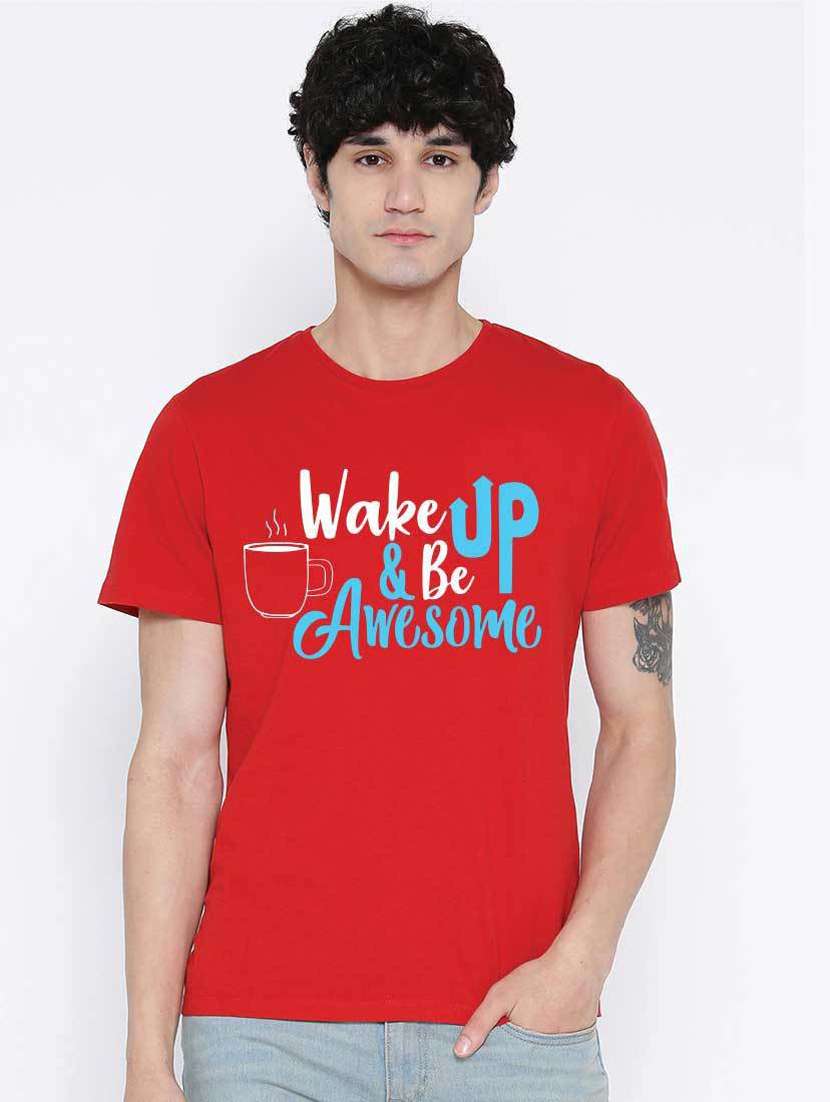 men round neck front print sweatshirt