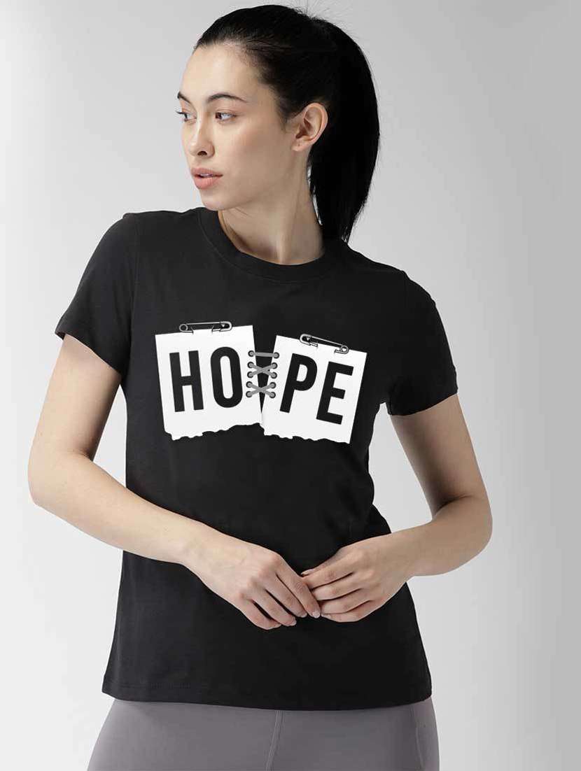 women printed round neck t-shirt