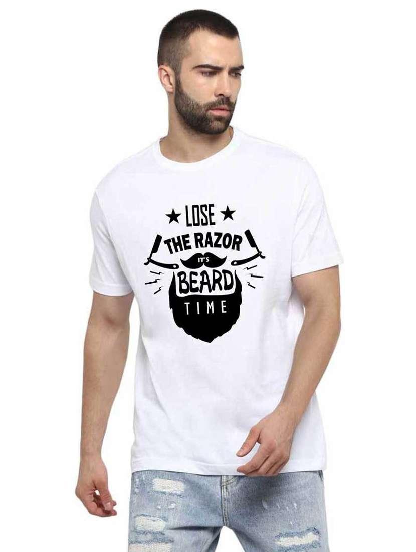 men round neck front print sweatshirt