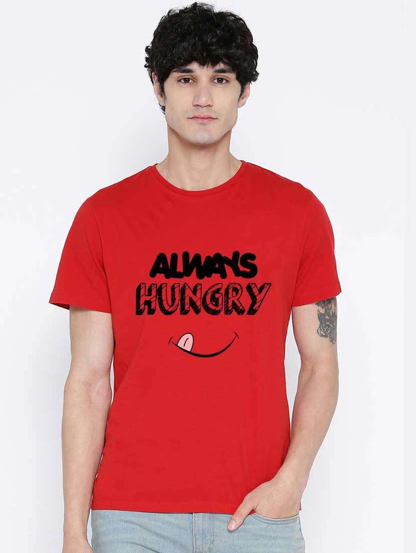 men round neck front print sweatshirt