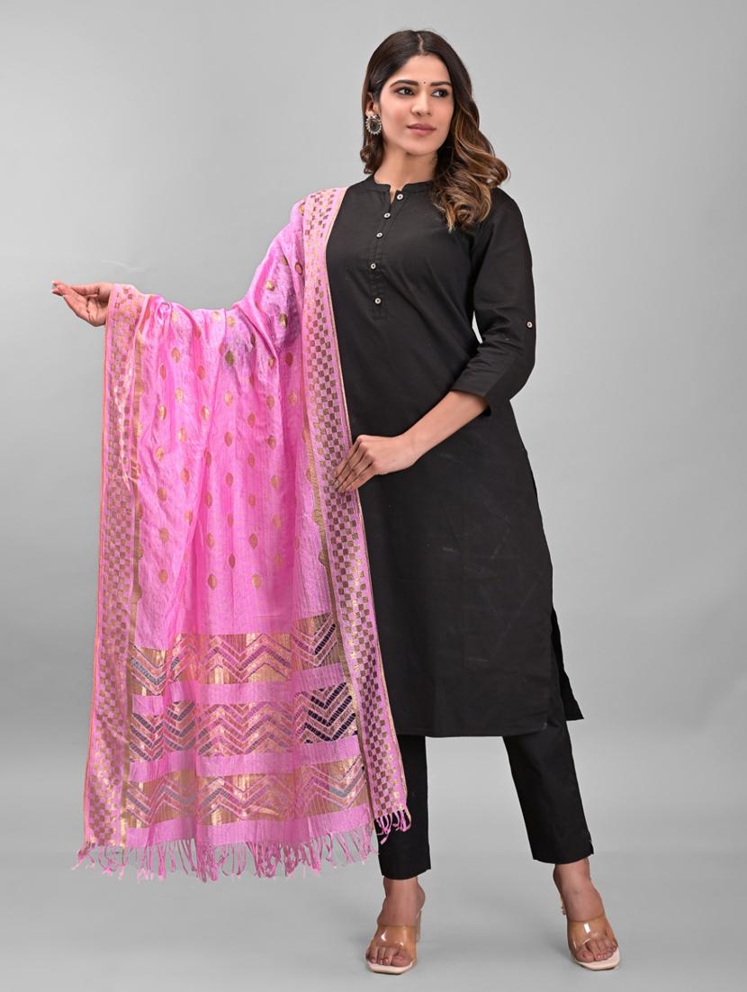 pink silk dupatta - 19391090 -  Zoom Image - 0