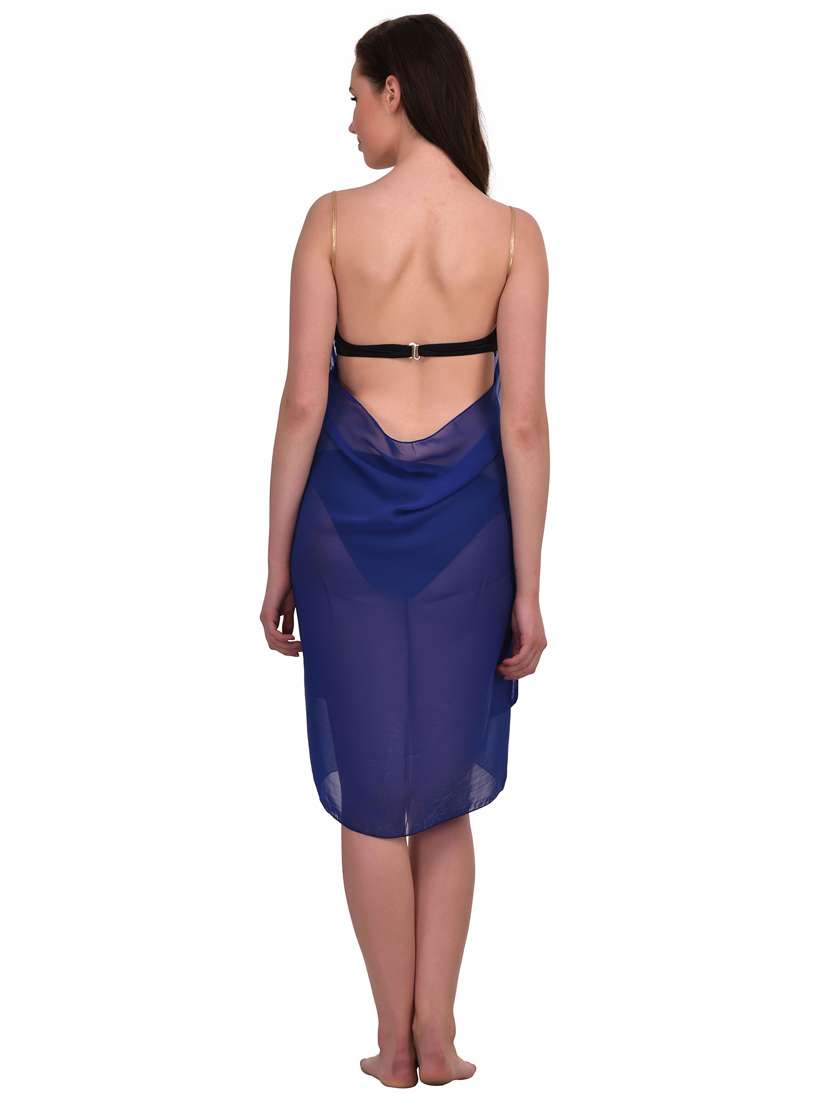 navy blue georgette coverup - 19393468 - Standard Image - 2
