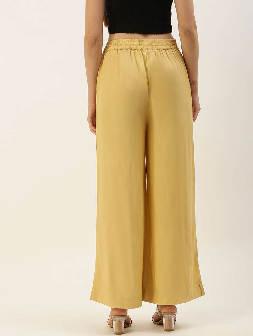 beige solid palazzo - 19397191 - Standard Image - 2