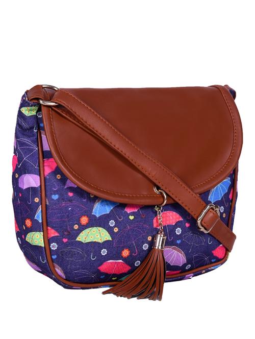 blue canvas sling bag - 19404418 - Standard Image - 0