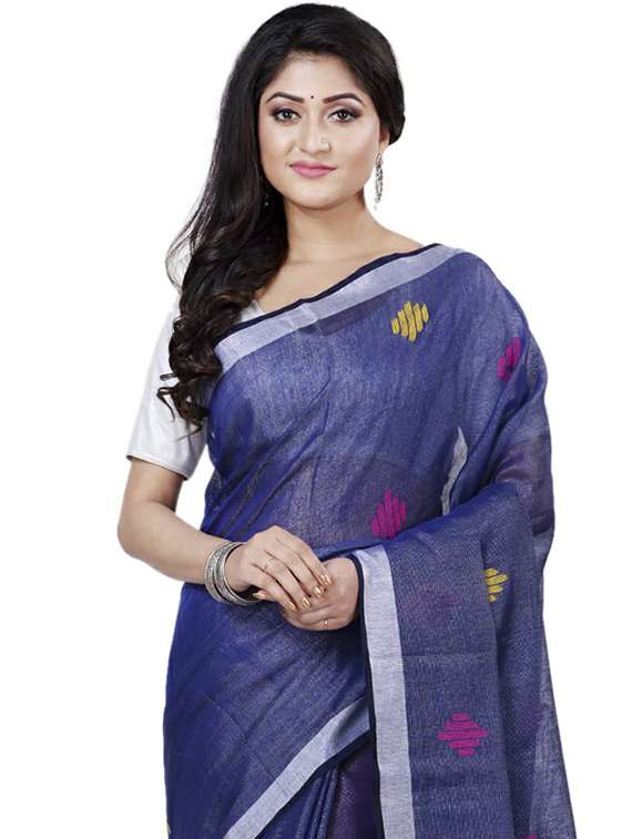 women's self design blue colored saree with blouse - 19404723 - Standard Image - 2