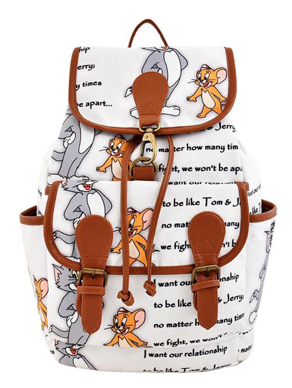 white canvas regular backpack - 19406491 -  Zoom Image - 0