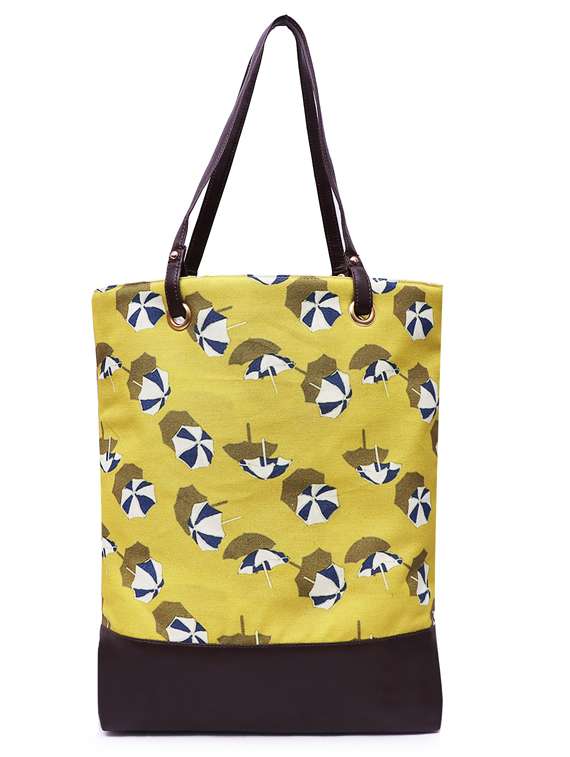yellow canvas regular shopping bag