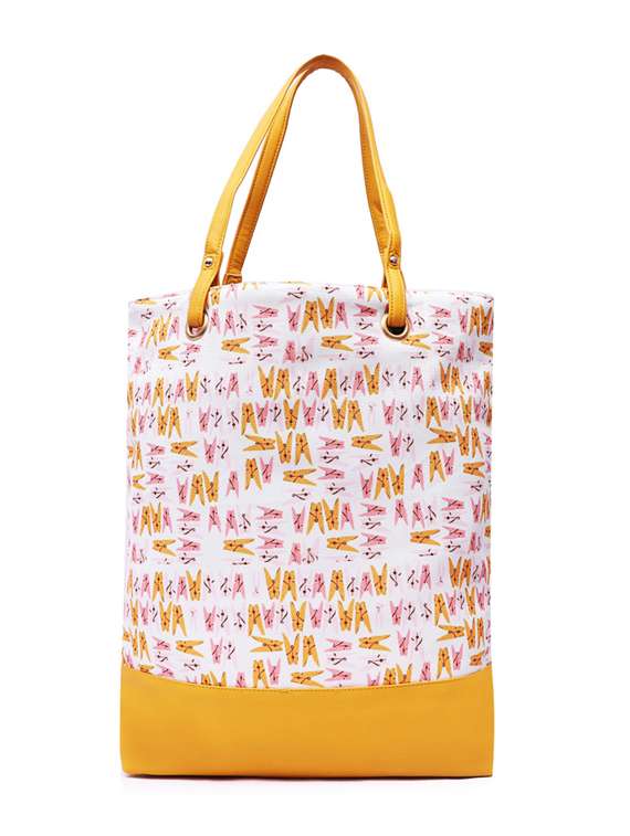 white canvas regular shopping bag