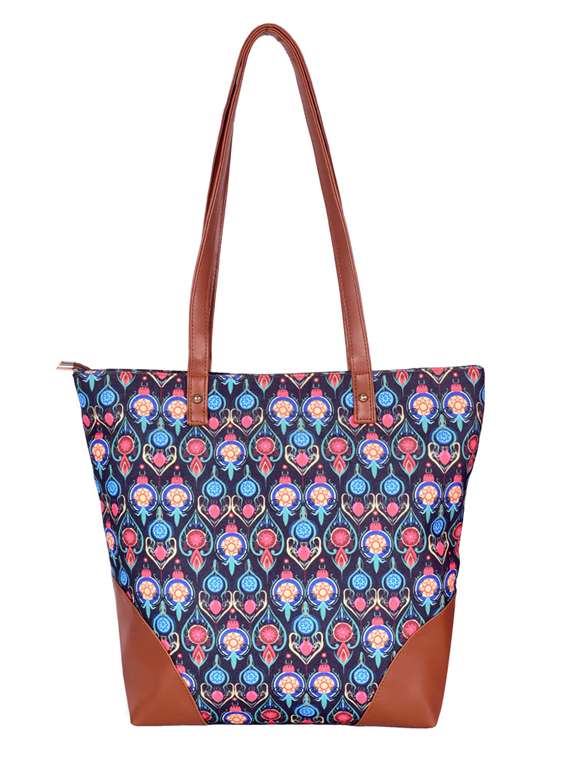 multi colored canvas regular shopping bag