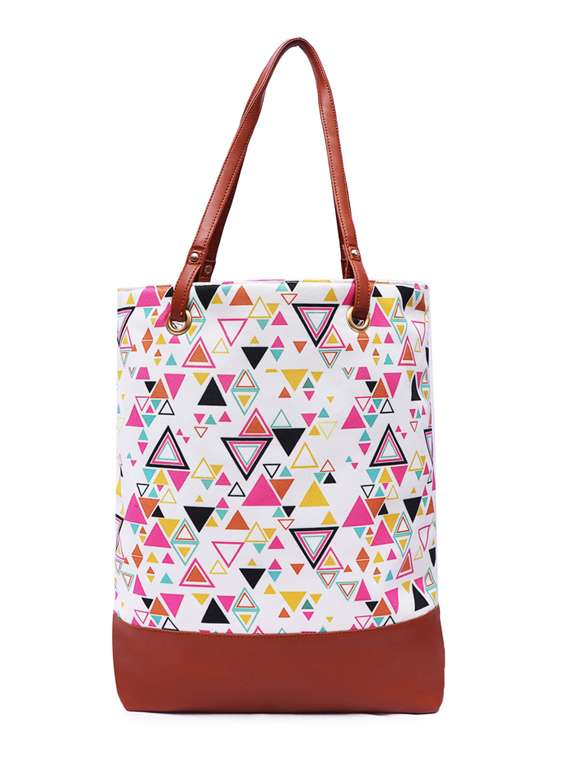 multi colored canvas regular shopping bag