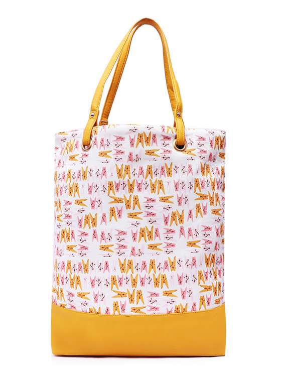yellow canvas regular shopping bag