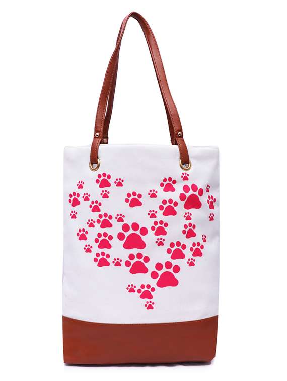 white canvas regular shopping bag