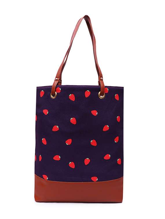 blue canvas regular shopping bag