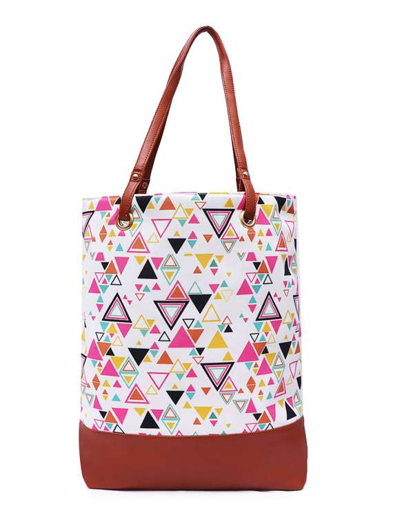 multi colored canvas regular shopping bag - 19406603 - Zoom Image - 0