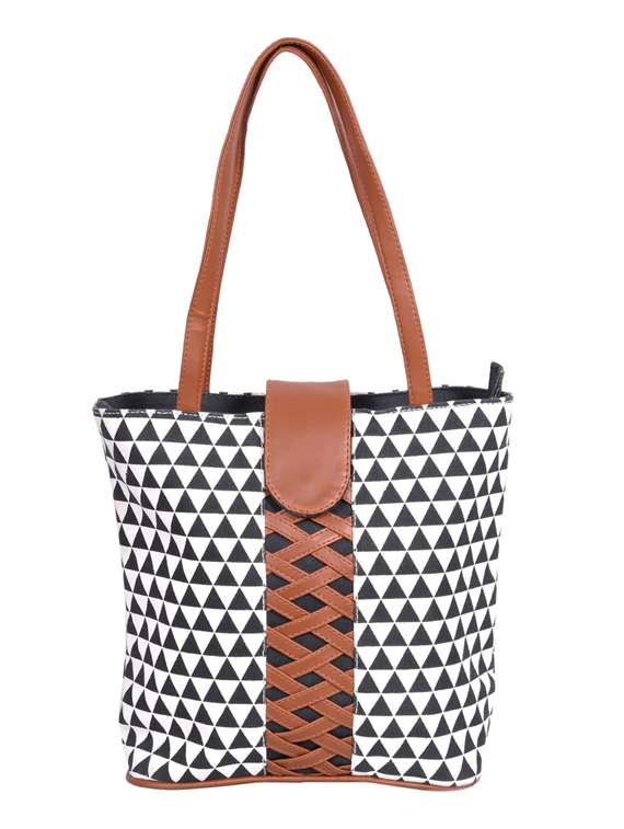 multi colored canvas regular shopping bag