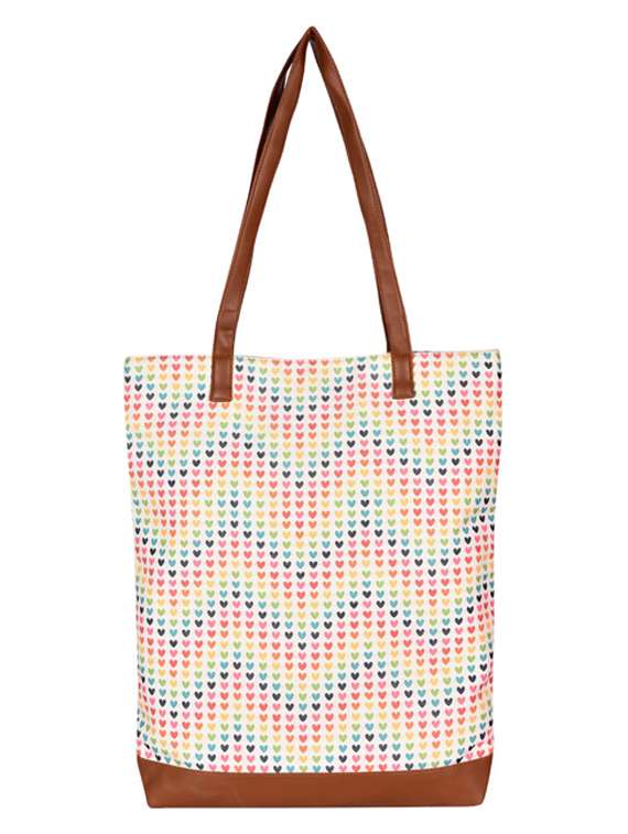 multi colored canvas regular shopping bag