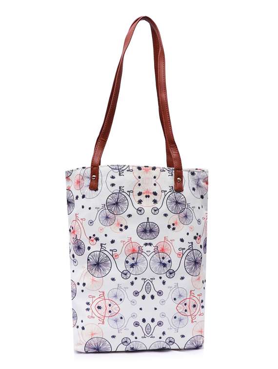white canvas regular shopping bag