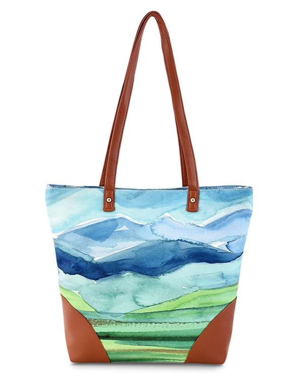 multi colored canvas regular shopping bag