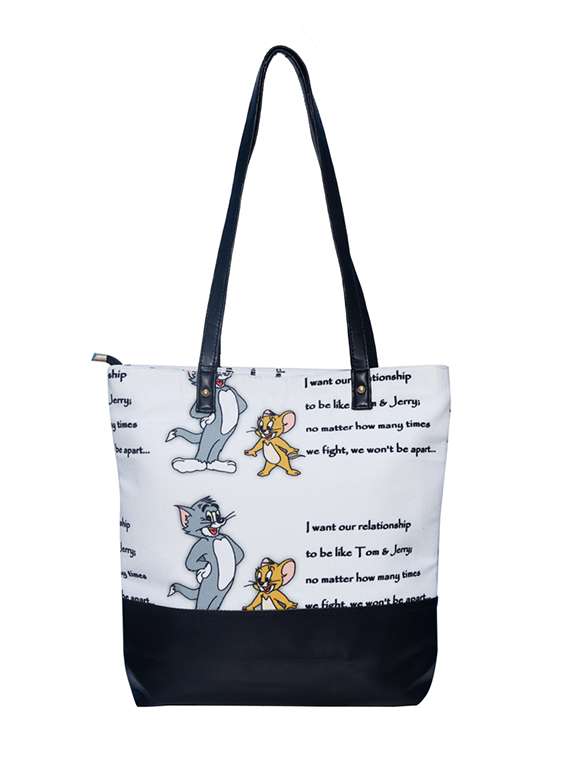 white canvas regular shopping bag