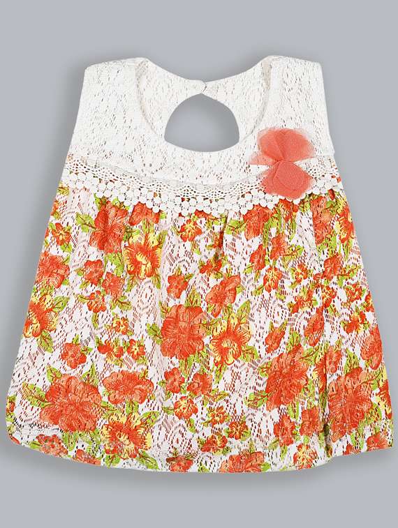 girls round neck sleeveless frock