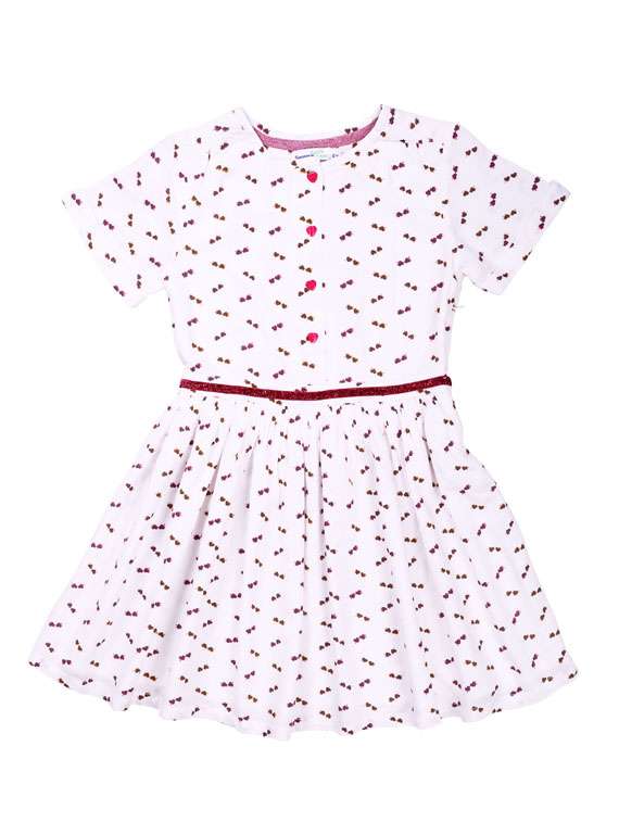 girls round neck short sleeves frock