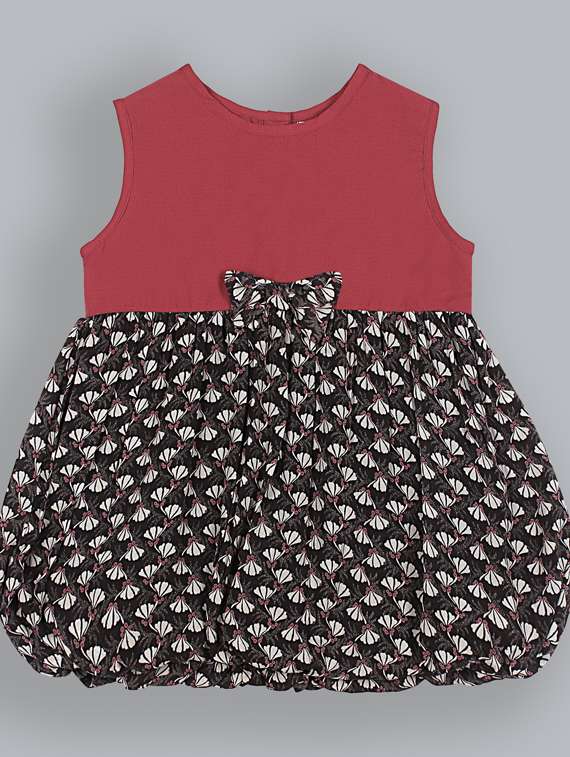girls round neck short sleeves frock