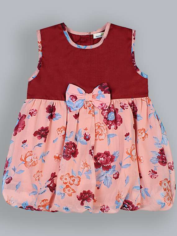 girls round neck sleeveless frock