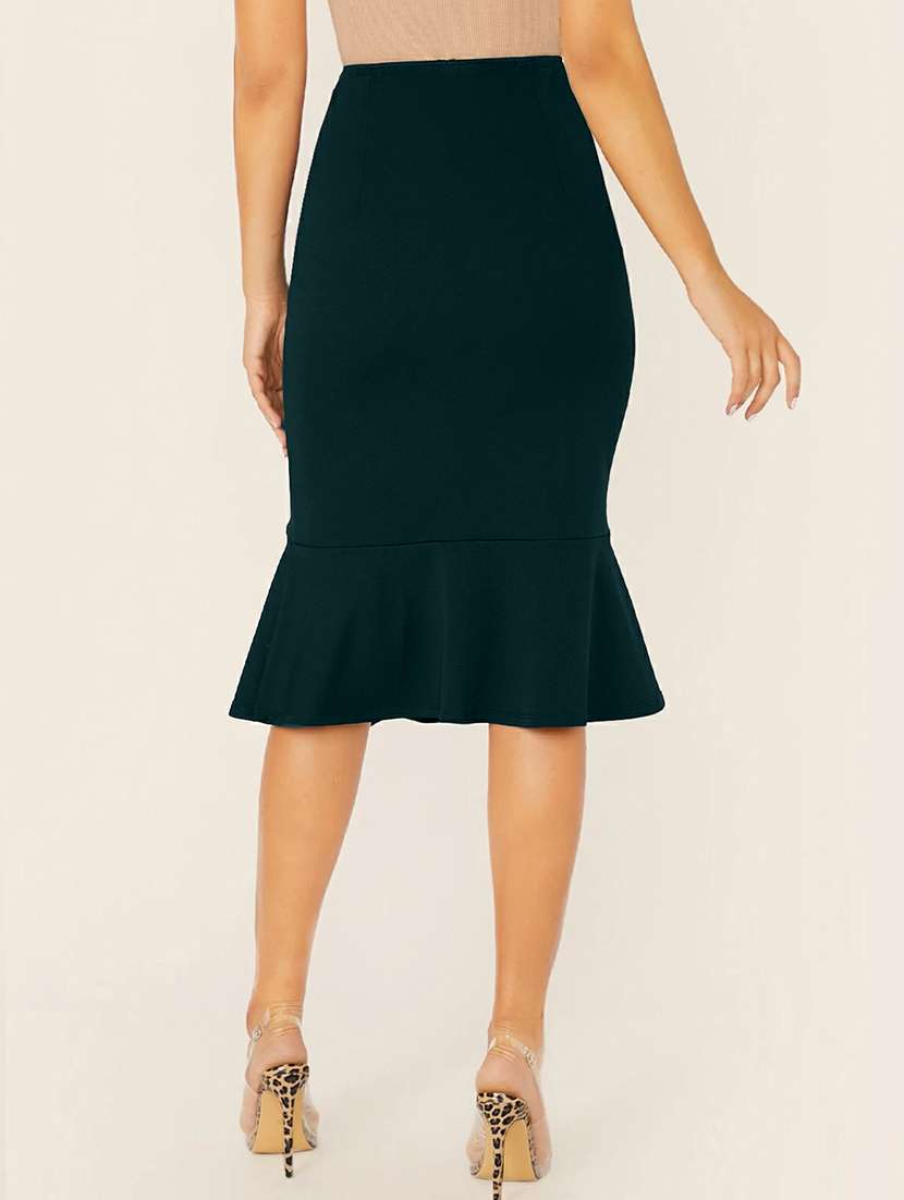 green solid bodycon skirt - 19407823 -  Standard Image - 2