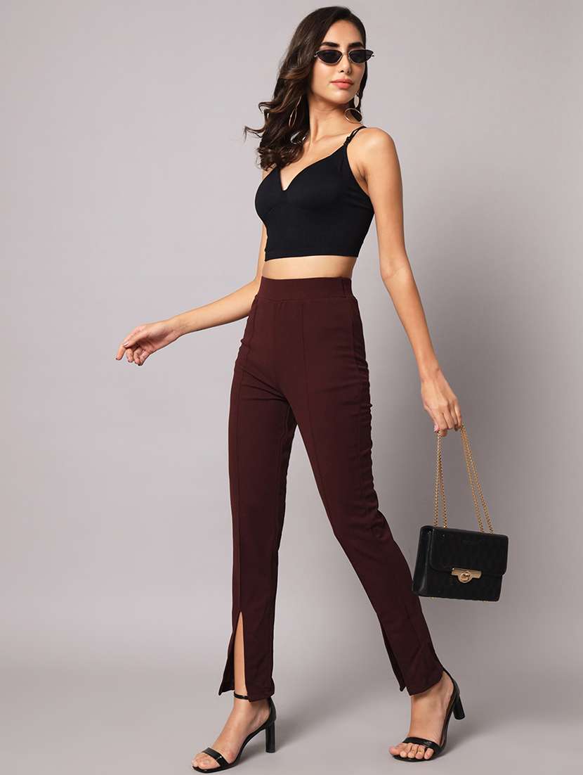 women sollids skinny fit trousers - 19407850 -  Standard Image - 2