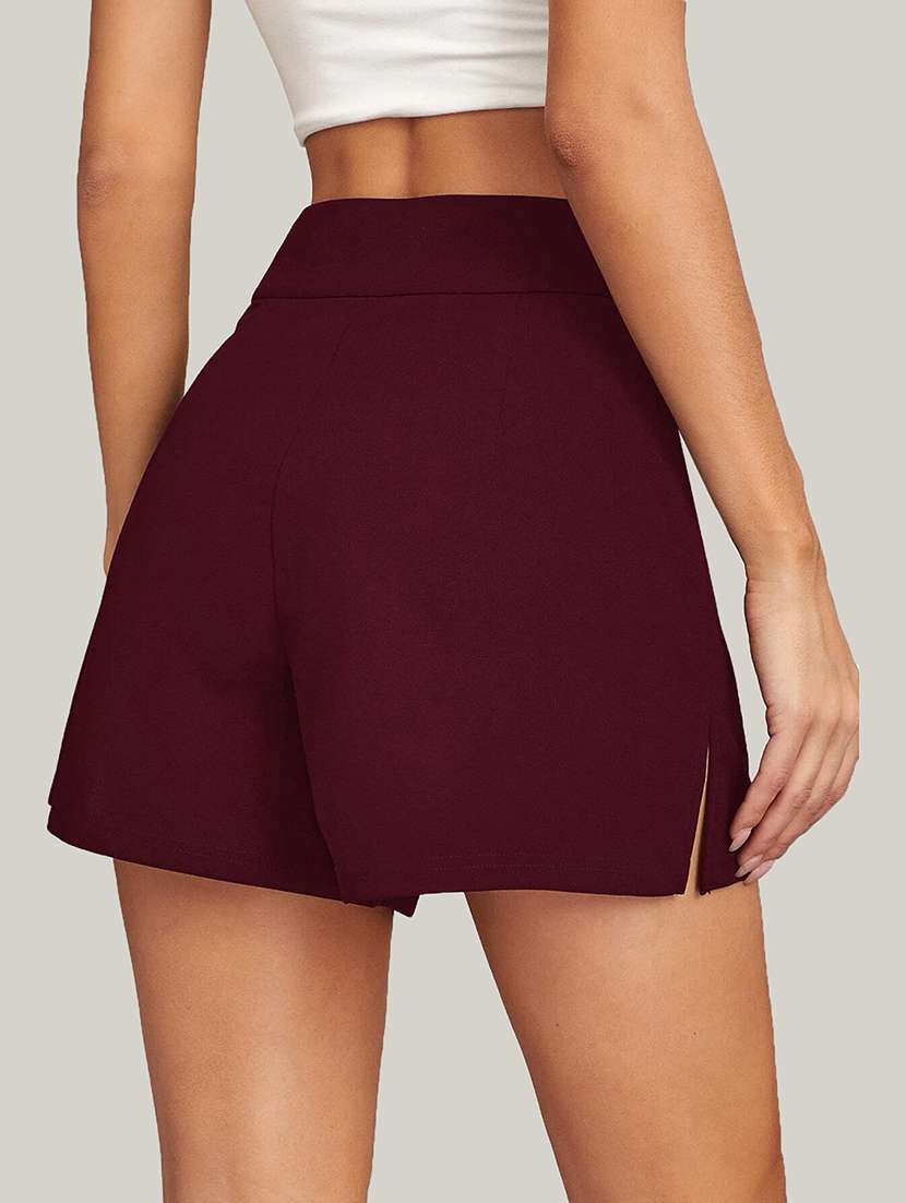 maroon solid short - 19407855 -  Standard Image - 2