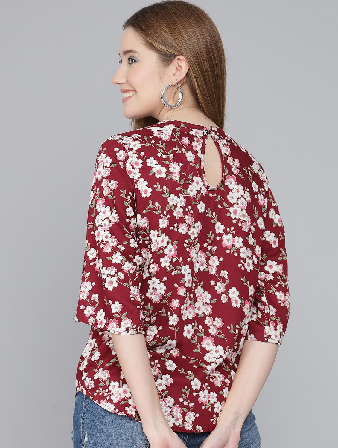 women's straight round neck top - 19408048 - Standard Image - 2