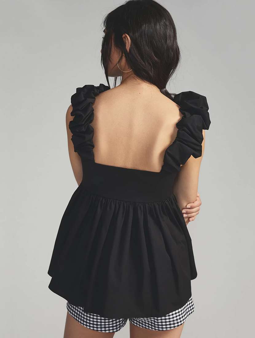 women's peplum square neck top - 19408065 -  Standard Image - 2