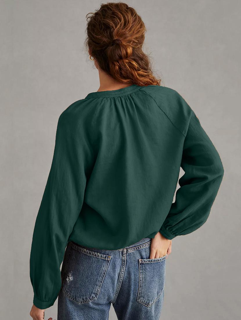 women's solid tie-up neck top - 19408080 - Standard Image - 2