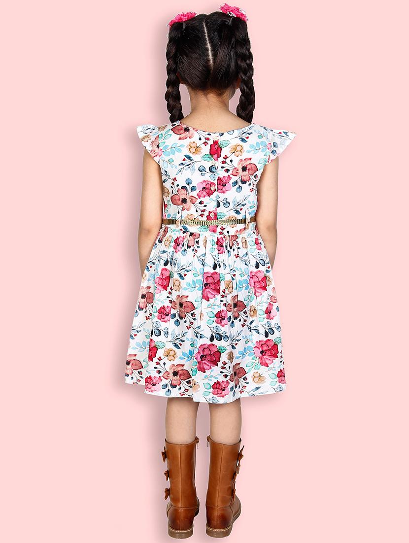 girls round neck cap sleeve frock - 19408169 - Standard Image - 2