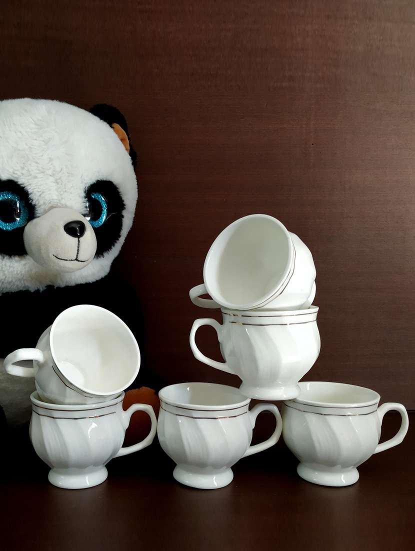 moody panda premium set of 6 cups | cup set | set of 6 cups | bone china