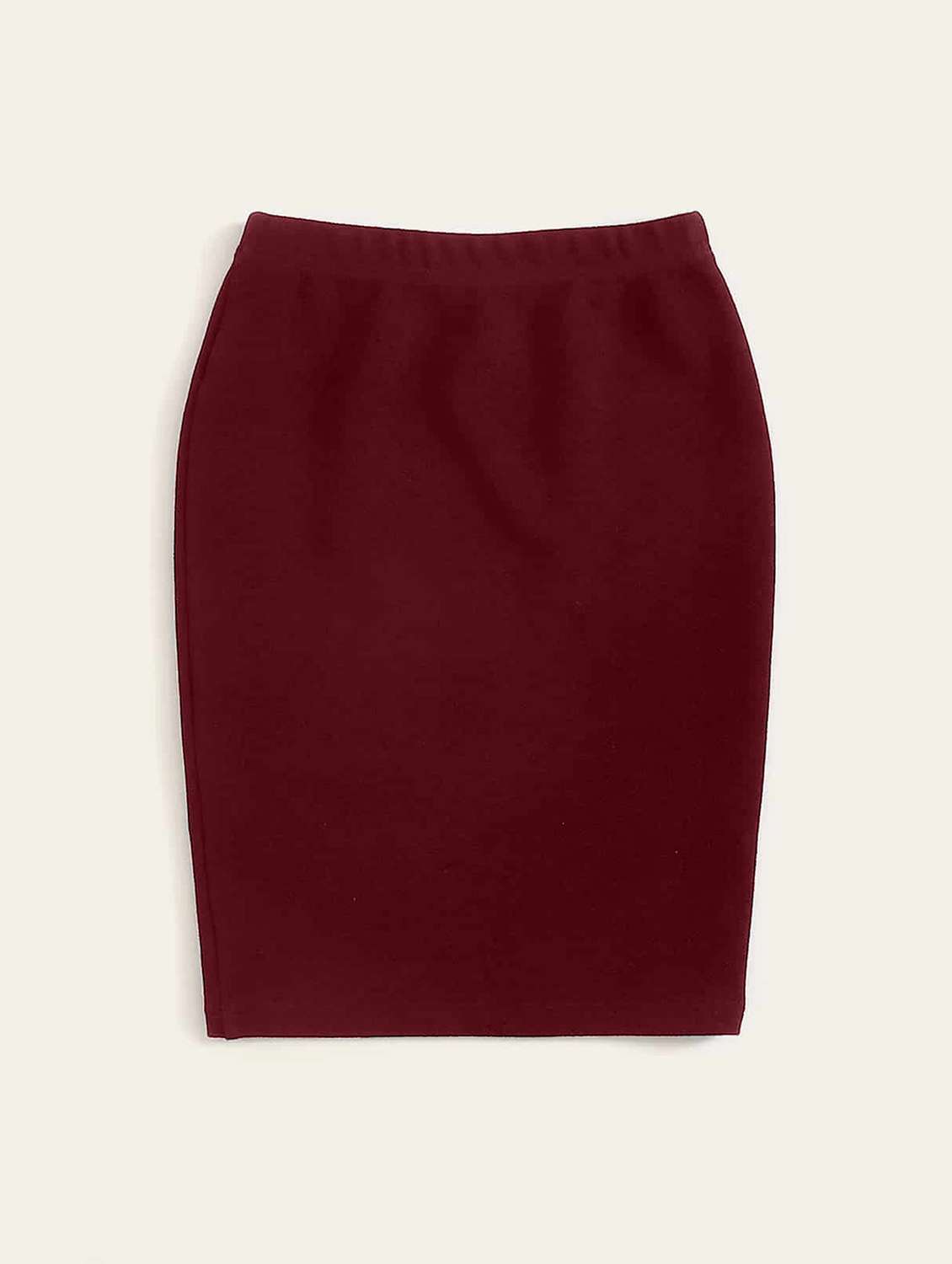 red cotton blend pencil skirt - 19408257 -  Standard Image - 2