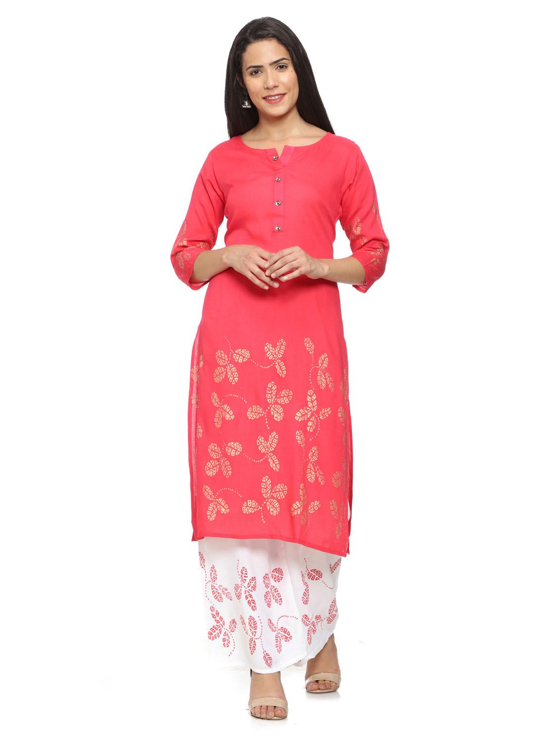 printed kurta and palazzo suit set - 19408274 - Standard Image - 2