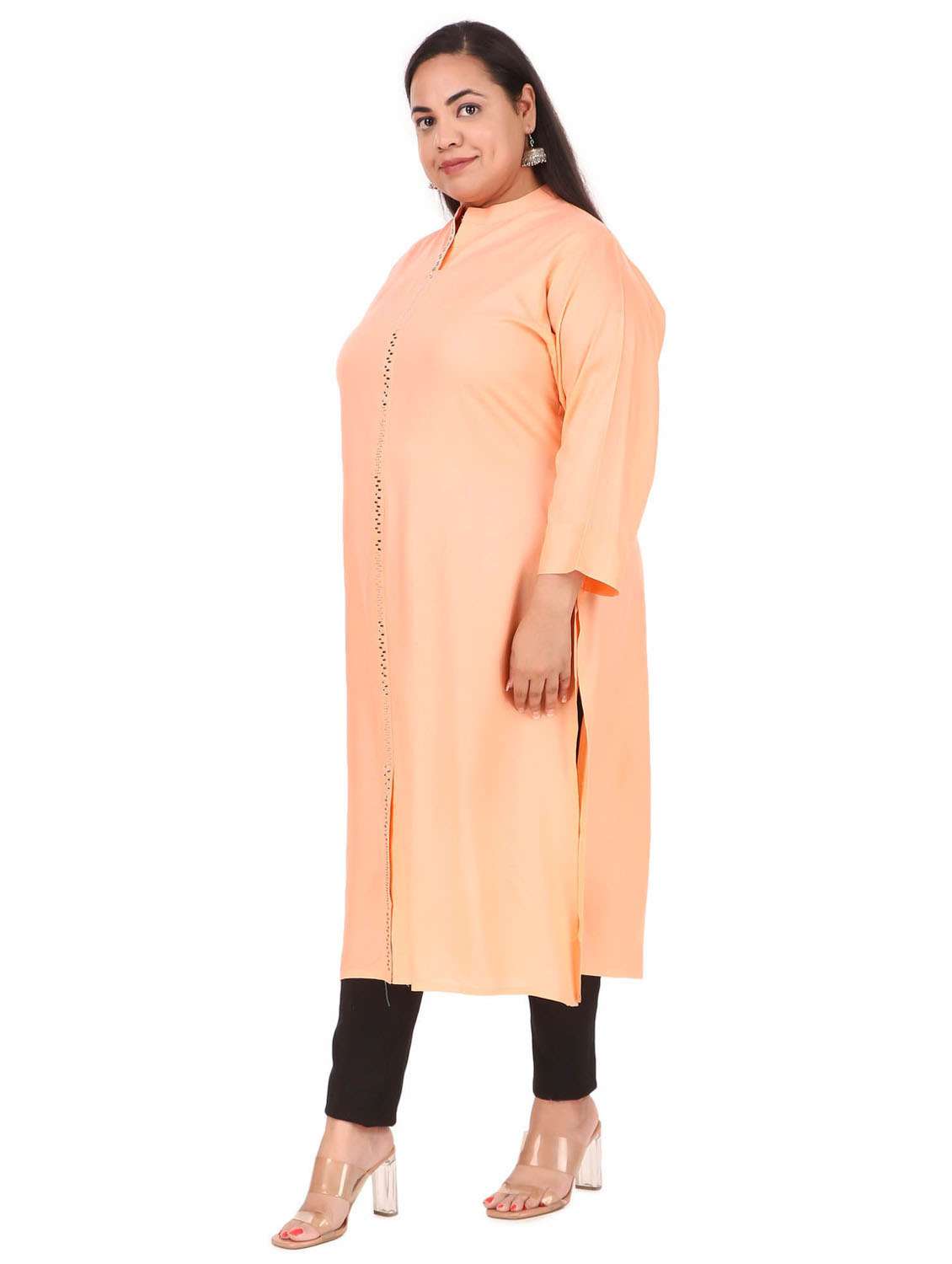 women solid straight kurta - 19408311 - Standard Image - 2