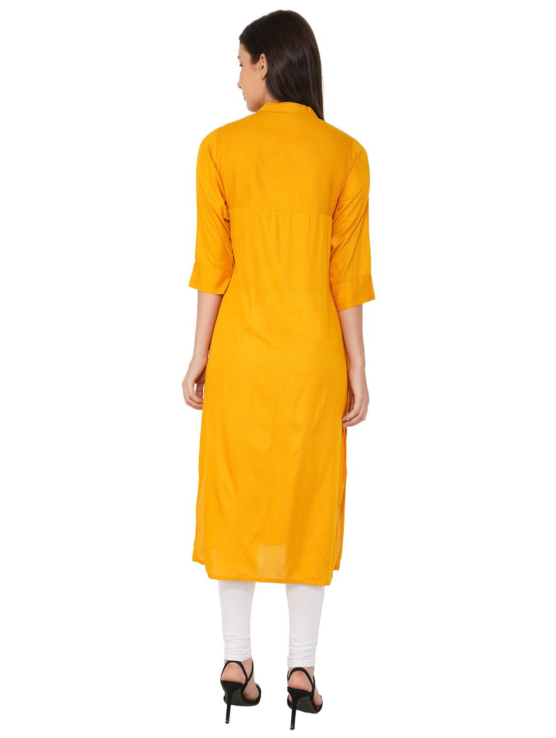 women solid straight kurta - 19408315 - Standard Image - 2
