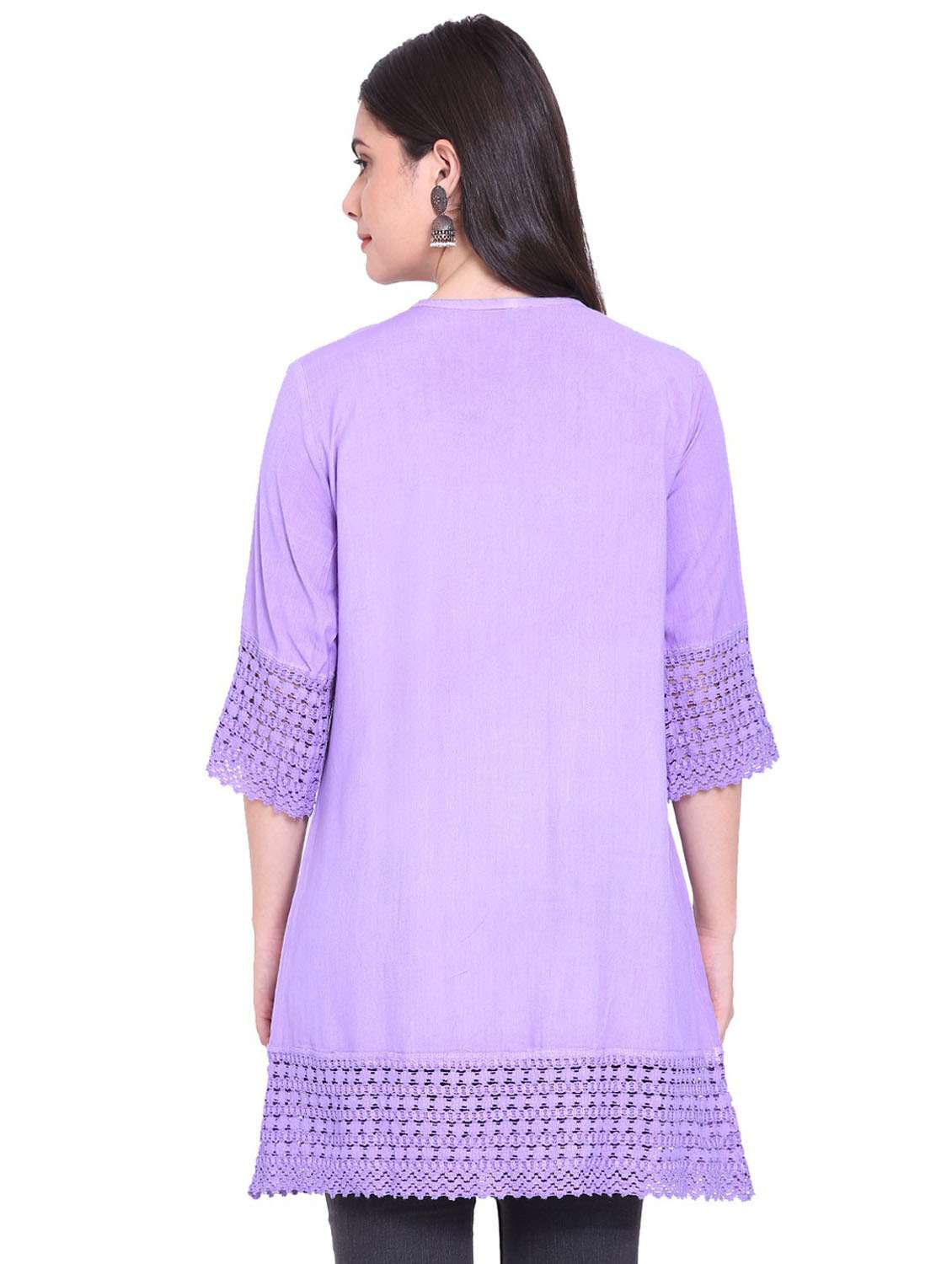 purple embroidered a-line tunic - 19408357 -  Standard Image - 2