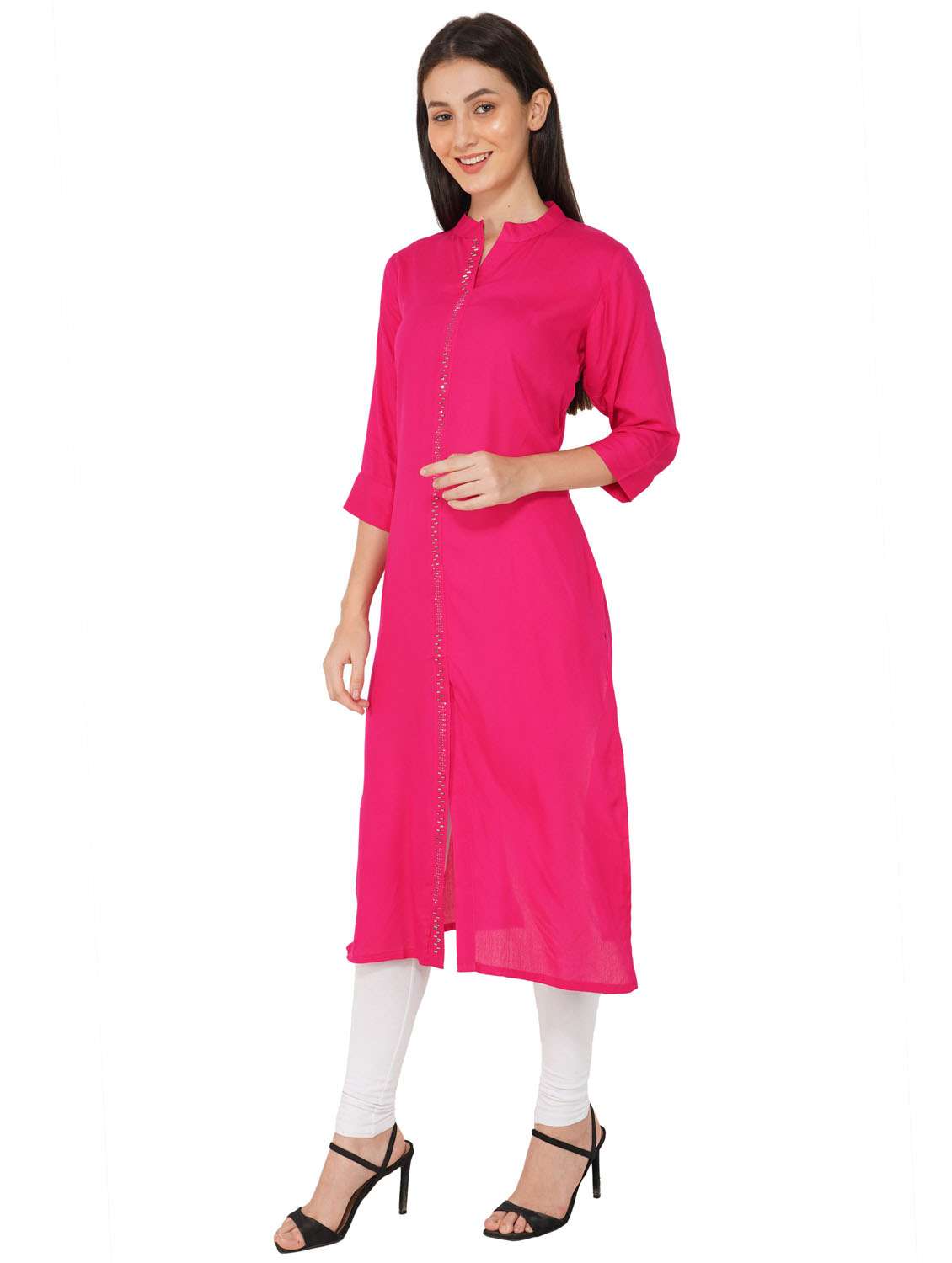women solid straight kurta - 19408358 - Standard Image - 2